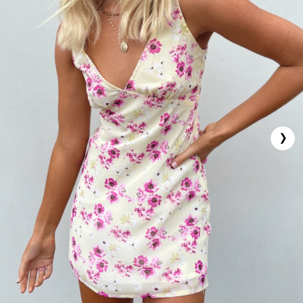 Princess Polly NELLIE MINI DRESS YELLOW FLORAL